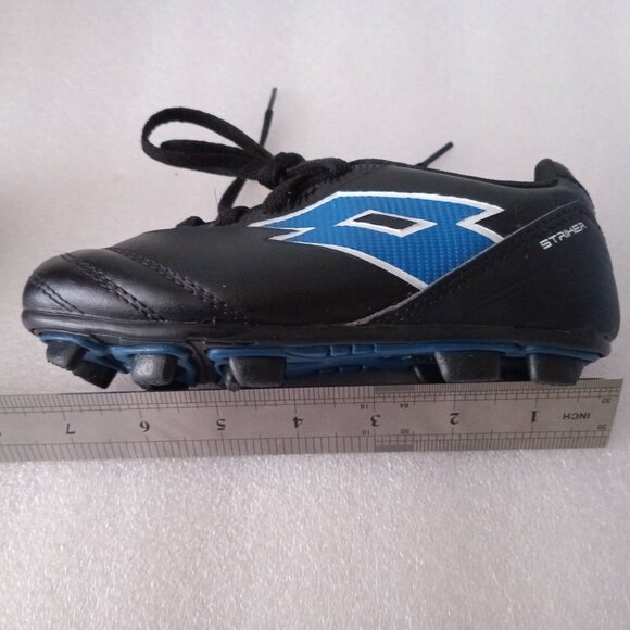 Lotto Kids Striker FG Soccer Baseball Shoes B/W/Blue  Cleats Size 11T - Picture 6 of 6